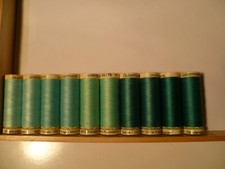 10 SPOLETTE FILO GUTERMANN 100% Poliestere 100 mt TONALITA' VERDE SMERALDO ACQUA
