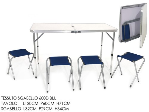 Tavolo campeggio 120x60xh 71cm - campeggio, 120x60xh.71cm