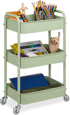 Carrello Da Cucina Con Ruote, 3 Ripiani, Carrellino Portaoggetti Bagno, Detersiv