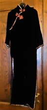 PALACE vintage anni '90 velluto nero maxi sera  inverno  etnico  Suzie Wong