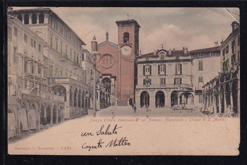 Cartolina moncalieri piazza - moncalieri,