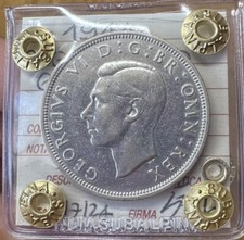 MONETA REGNO UNITO GIORGIO VI 1/2 HALF CROWN 1944 sigillata SPL+ SUBALPINA