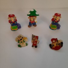 LOTTO 3 SPILLETTE + 3 PUPAZZI NINTENDO SUPER MARIO LUIGI