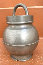 Antica pentola da brodo in peltro, completa, Francia, XIX secolo