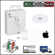 Caricatore Apple Originale 20W USB C Presa iPhone 12 13 14 15 Pro Alimentatore
