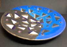 EMILIO ALBERTI ceramica raku vintage anni '90 piatto/centrotavola serie Caleido