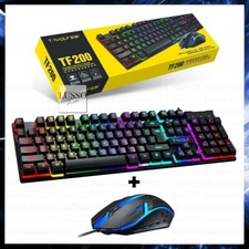 KIT MOUSE E TASTIERA MECCANICA DA GAMING PC CON FILO USB RETROLLUMINATA LED RGB