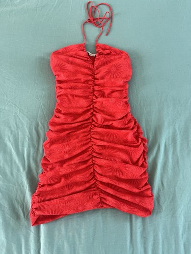 Zara mini abito rosso jacquard - abito,