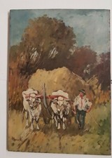 QUADRO scena campestre pastore D'AUTORE MONELLI dipinto olio su tela 50X70