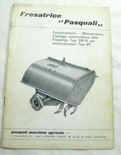 MANUALE  FRESATRICE PASQUALI 591-10 PER MOTOCOLTIVATORI 911 MACCHINA AGRICOLA
