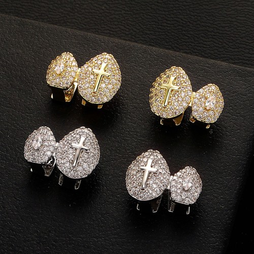 Iced out cross grillz - out,