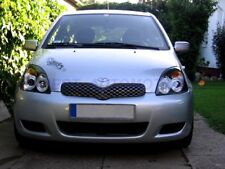 FARI TOYOTA YARIS 1 ANGEL EYES LED NERI O CROMO+MOTORINI DAL 1998 A 2003