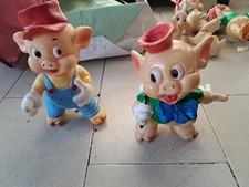 2 dei tre porcellini ledra vintage pupazzi gomma