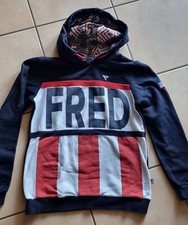 FELPA COTONE LEGGERA FREDMELLO BAMBINO 14/15 ANNI CON CAPPUCCIO BLU