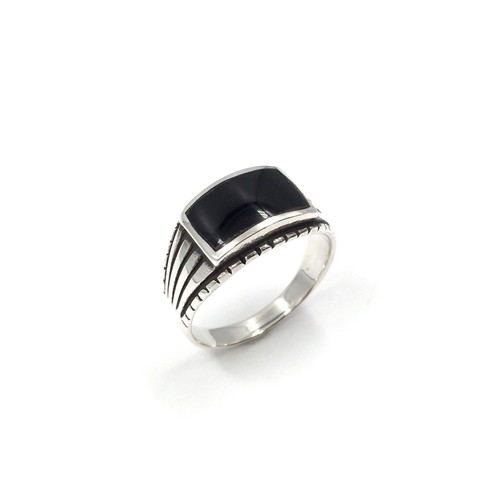 Anello argento 925 onice - anello,