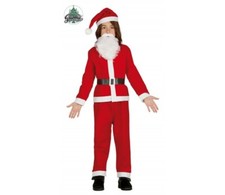 NATALE CHRISTMAS VESTITO BABBO NATALE CON BARBA SANTA CLAUS DRESS BAMBINO GUIRMA