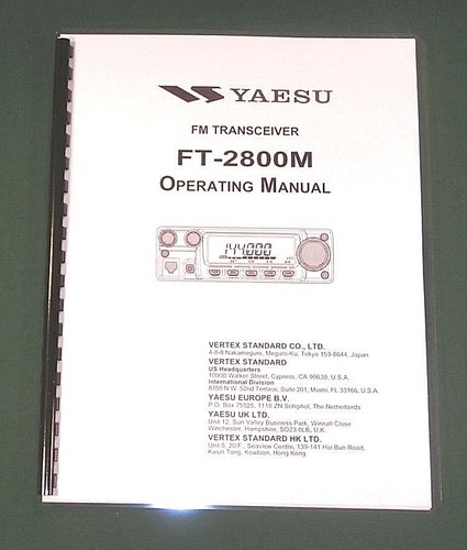 Yaesu 2800m manuale di - ft-2800m,