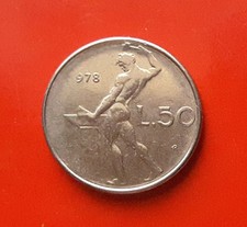 50 LIRE 1978 ERRORE -SENZA L'1 DELLA DATA E CON 9 EVANESCENTE AL ROVESCIO [A412]