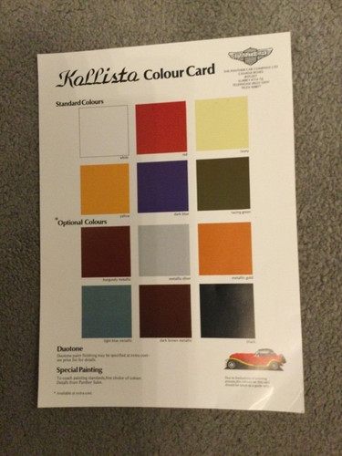 Scheda colori esterni - , panther