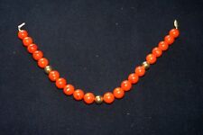 COLLANA grandi sfere di pietre di corniola e perle dorate -  gioiello