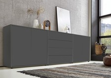 BMG Mobili Credenza Milano Set 5 Cassettiera Credenza, in Antracite