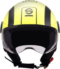 CASCO MOTO JET  22.06 SPARCO SP601 VISIERA A OCCHIALE GIALLO FLUO OPACO TG L