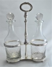N5473 STUPENDA CRUET OLIERA MENAGE IN ARGENTO SHEFFIELD COLLECTION