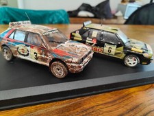 modellino lancia delta hf, con teca protettiva