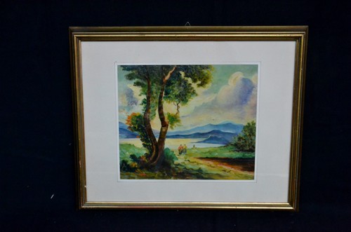 Piccolo paesaggio dipinto - paesaggio, a