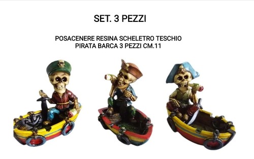 Set pezzi posacenere resina - 3,