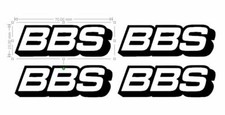 4x stickers BBS TAILLE D'UN STICKER 23x70mm
