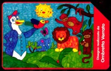 G 1319 C&C 3407 SCHEDA TELEFONICA USATA KINDER PINGUI' VERRATO 2^A QUALITA' OCR