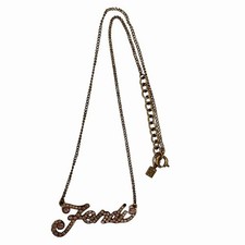 FENDI Collane e Ciondoli Logo Strass Oro Unisex Accessori Donna