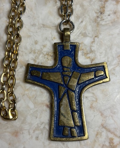 Collana vintage ottone smalto - vintage,