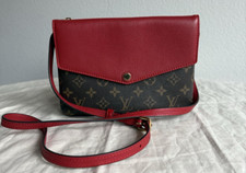 LOUIS VUITTON Twice Canvas Twinset Monogram  Pochette Cerise Crossbody
