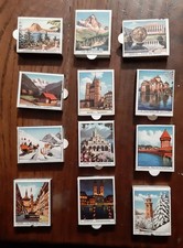 Lotto di 12 Scatole Fiammiferi Cera Scenari Italiani e Svizzera Cerini  Vintage