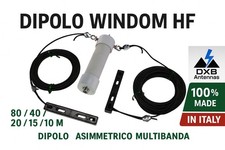 ANTENNA WINDOM FILARE BANDE HF 80/40/20/15/10 METRI LUNGHEZZA 41,4 mtr.