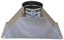 Cappa per forno a legna in acciaio inox L 71 X P 38 X H 30 uscita fumi diam. 25