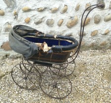 Antico Carrozzina Per Bambola