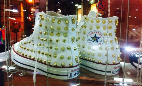 Converse bianche alte - converse, star