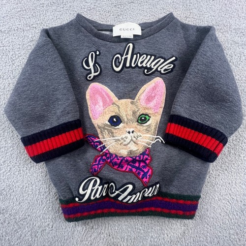 Felpa gucci bambino gatto - gucci,