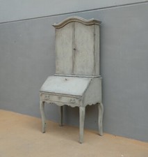 Trumeau scrittoio a ribalta con alzata laccato Shabby Chic, '700!