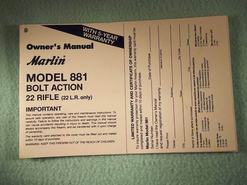 Marlin 22lr cal model - marlin,