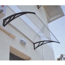 Tettoia Pensilina a Vetro in Policarbonato 120X150 Cm per Porta o Finestra