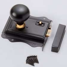 Antico antico nero vittoriano serratura a cerchio nero ottone panino pomelli porta legno liscio