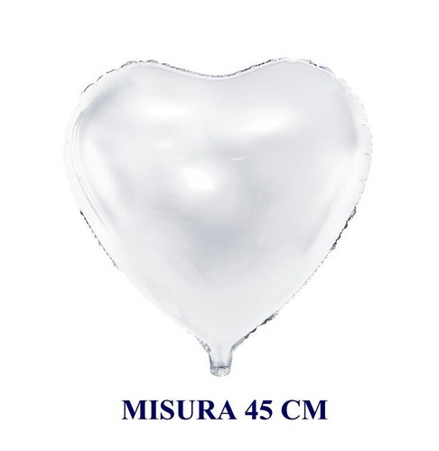 Cuore foil bianco metallizzato - foil,