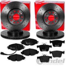 BREMBO Forati Dischi Freno + Pastiglie Anteriori + Posteriore per VW Golf 7