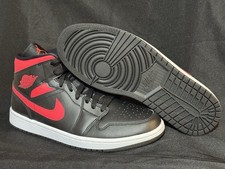 Air Jordan 1 Retro Mid Black Siren Red BQ6472-004 donna taglia 12 (uomo 10,5) nuovo