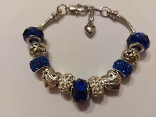 bracciale da donna con charm, tipo pandora in acciaio