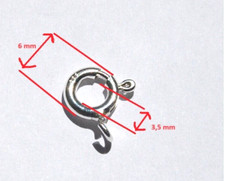 ganci chiusura a moschettone a molla 6mm in argento 925 per catenina bracciale 